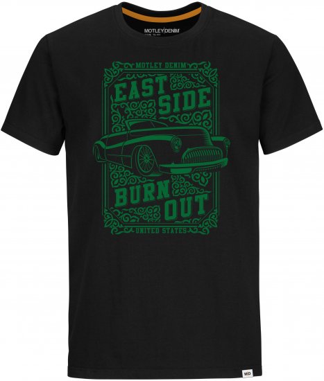 Motley Denim FILEY T-shirt Black - Pólók - Nagyméretű pólók - 2XL-14XL