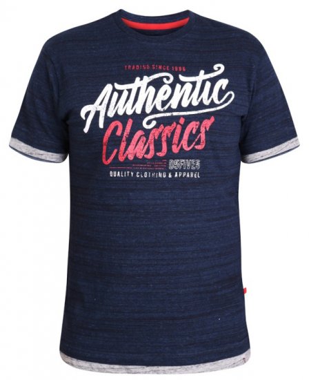 D555 Finn T-shirt Navy - Pólók - Nagyméretű pólók - 2XL-14XL
