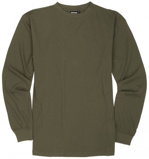 Adamo Floyd Comfort fit Long sleeve T-shirt Khaki - Pólók - Nagyméretű pólók - 2XL-14XL