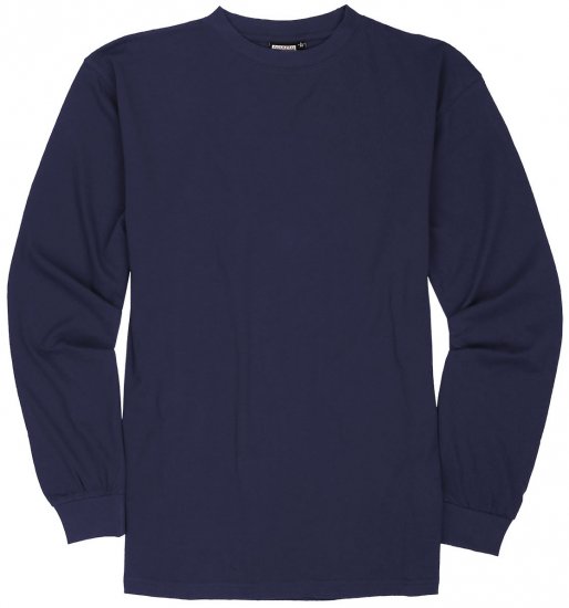 Adamo Floyd Comfort fit Long sleeve T-shirt Navy - Pólók - Nagyméretű pólók - 2XL-14XL