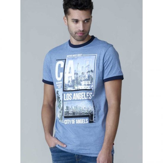 D555 Howie Fine Stripe T-shirt Blue - Pólók - Nagyméretű pólók - 2XL-14XL