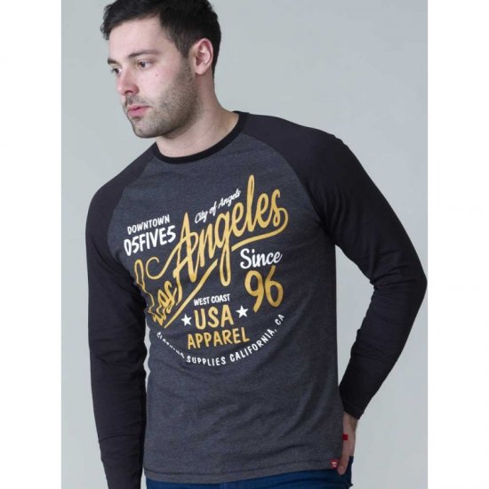 D555 Neill Long Sleeve T-shirt Black - Pólók - Nagyméretű pólók - 2XL-14XL