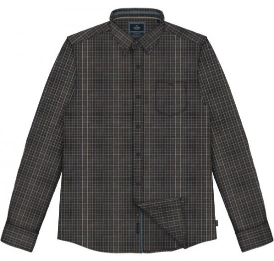 Double Outfitters FS-5230 Kockás ing Tengerészkék/Barna - Ingek - Ingek 2XL-10XL