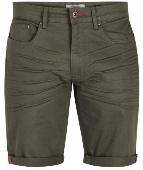 D555 Gilbert Stretch Shorts Khaki - Rövidnadrág - Nagyméretű Rövidnadrág W40-W60