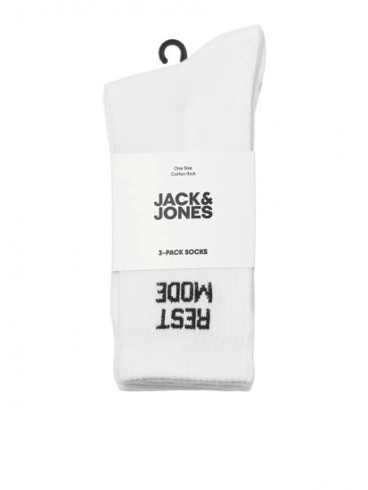 Jack & Jones Power Statements Teniszzoknik Fehér 3-pack - Alsónemű & strandruhák - Nagyméretű Alsónemű 2XL-8XL