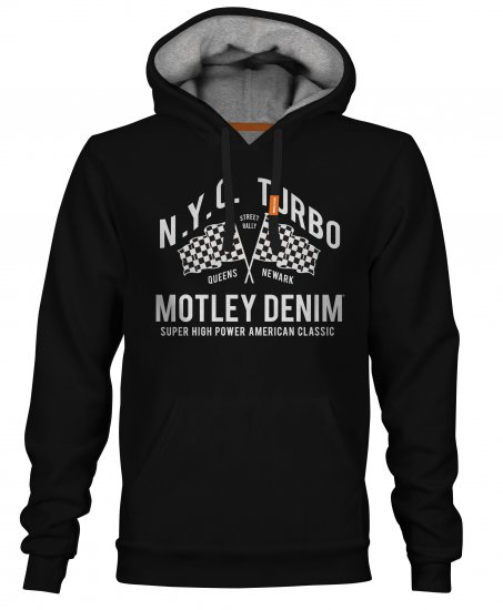 Motley Denim Halifax Hoodie Black - Pulóverek & Kapucnis pulóverek - Pulóverek & Kapucnis pulóver 2XL-12XL