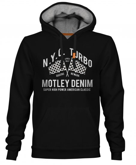Motley Denim Halifax Hoodie Black - Pulóverek & kapucnis pulóverek - Pulóverek & Kapucnis pulóver 2XL-12XL