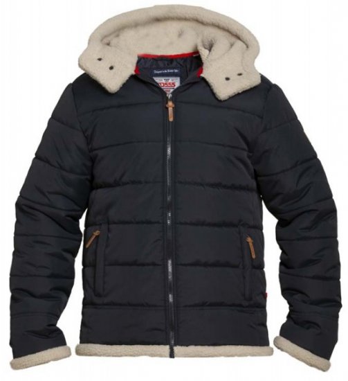D555 Hudson Hooded Puffer Jacket Navy - Kabátok - Nagyméretű Kabátok - 2XL-8XL