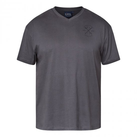 North Latitude Alpine Club T-Shirt Szürke/Antracit - Pólók - Nagyméretű pólók - 2XL-14XL