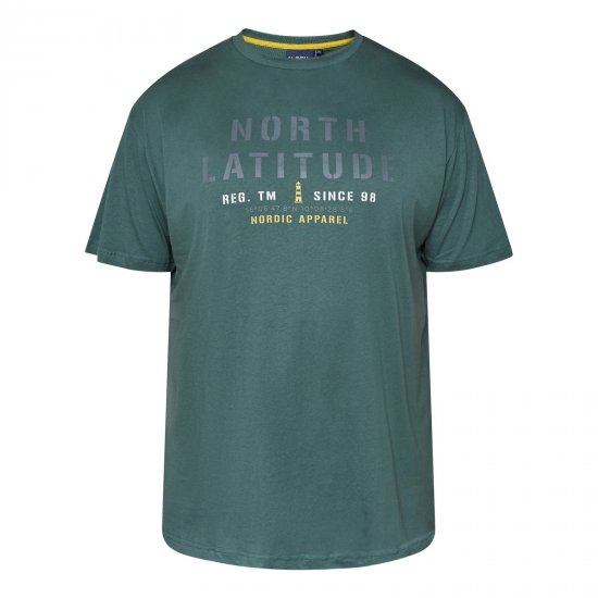North Latitude T-Shirt Zöld/Khaki - Pólók - Nagyméretű pólók - 2XL-14XL