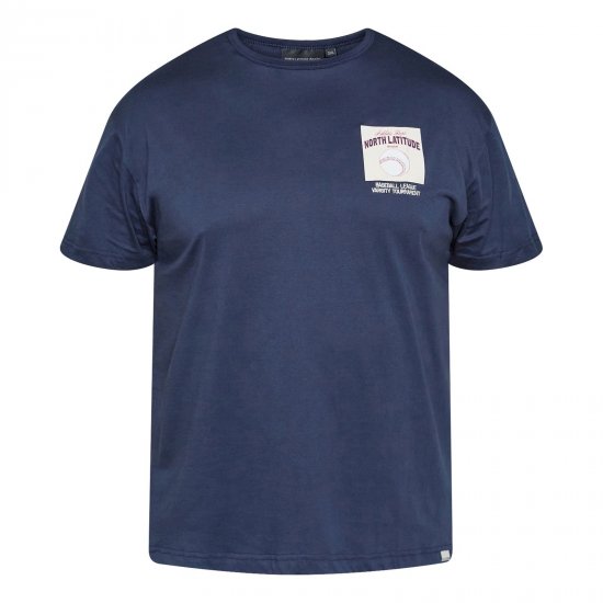 North Latitude T-Shirt With Print Tengerészkék - Pólók - Nagyméretű pólók - 2XL-14XL
