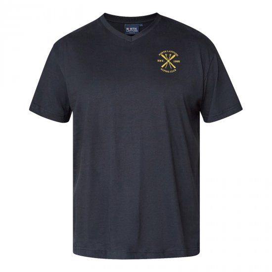North Latitude Alpine Club T-Shirt Fekete - Pólók - Nagyméretű pólók - 2XL-14XL