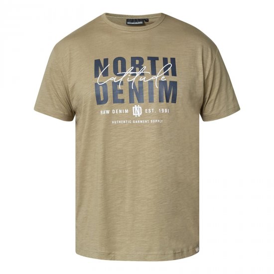 North Latitude T-Shirt Slub With Print Barna/Bézs - Pólók - Nagyméretű pólók - 2XL-14XL