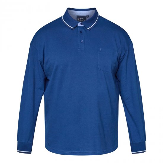 North Latitude Superflex Polo LS Kék - Pólóingek - Galléros Pólók 2XL-8XL - Pólóingek 2XL-8XL