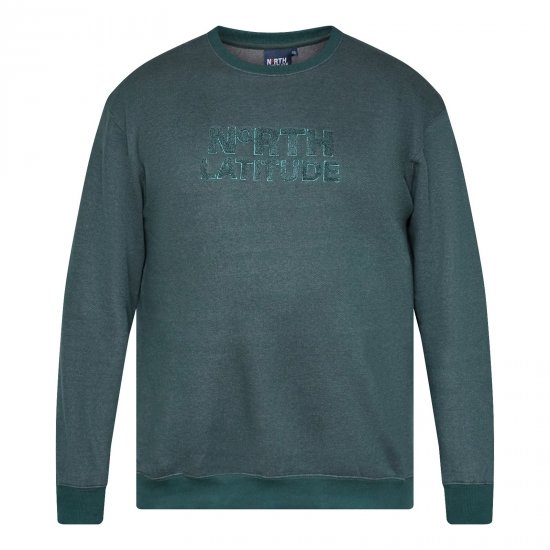 North Latitude Crewneck Logo Sweat Zöld/Khaki - Pulóverek & kapucnis pulóverek - Pulóverek & Kapucnis pulóver 2XL-12XL