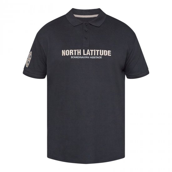 North Latitude Logo Polo Fekete - TALL pólóingek - TALL galléros pólók