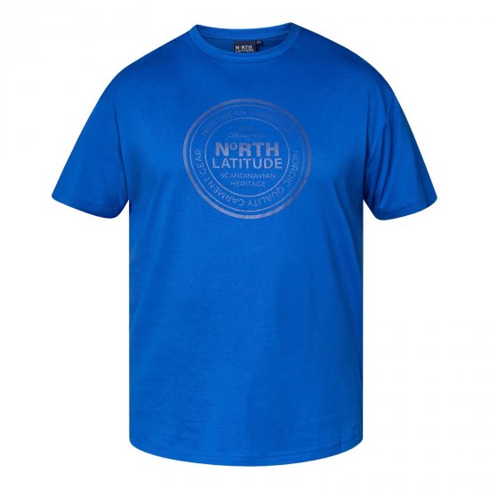 North Latitude T-Shirt Kék - Pólók - Nagyméretű pólók - 2XL-14XL