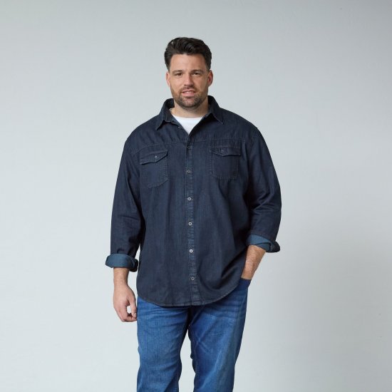 North Latitude Denim Shirt LS Kék - Ingek - Ingek 2XL-10XL
