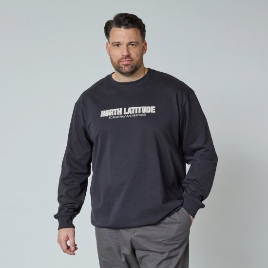North Latitude Crewneck Sweatshirt Fekete - Pulóverek & kapucnis pulóverek - Pulóverek & Kapucnis pulóver 2XL-12XL