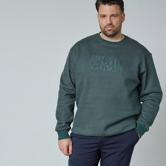 North Latitude Crewneck Logo Sweat Zöld/Khaki - Pulóverek & kapucnis pulóverek - Pulóverek & Kapucnis pulóver 2XL-12XL