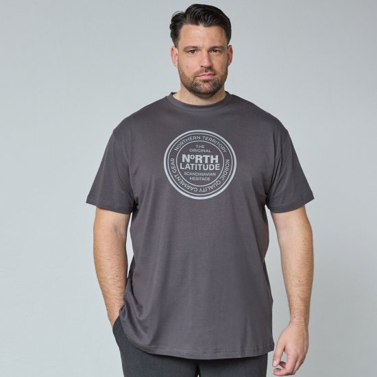 North Latitude T-Shirt Szürke/Antracit - Pólók - Nagyméretű pólók - 2XL-14XL