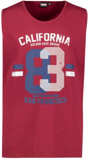Adamo Golden Gate Comfort Fit Printed Tank-top Burgundy - Pólók - Nagyméretű pólók - 2XL-14XL