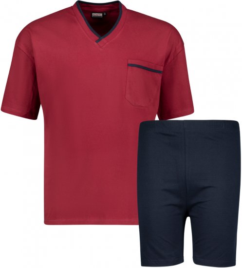 Adamo Ben Short sleeve Pyjama Burgundy - Alsónemű & strandruhák - Nagyméretű Alsónemű 2XL-8XL