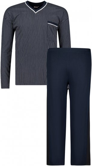 Adamo Gustav Long sleeve Pyjama Navy - Alsónemű & strandruhák - Nagyméretű Alsónemű 2XL-8XL