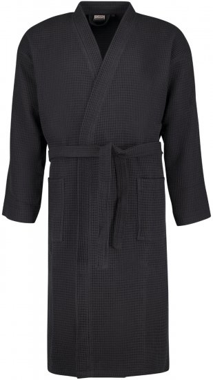 Adamo Jadon Waffelpiqué Bathrobe Black - Alsónemű & Strandruhák - Nagyméretű Alsónemű 2XL-8XL
