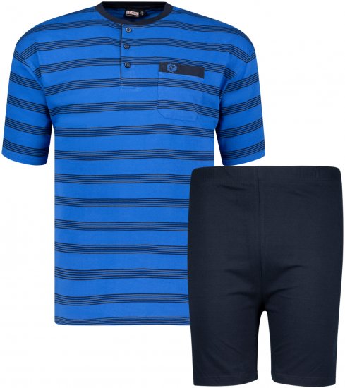 Adamo Anil Serafino Short sleeve Pyjama Royal Blue - Alsónemű & strandruhák - Nagyméretű Alsónemű 2XL-8XL
