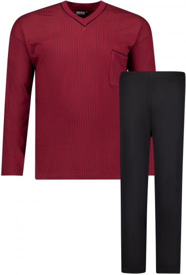 Adamo Gustav Long sleeve Pyjama Burgundy - Alsónemű & strandruhák - Nagyméretű Alsónemű 2XL-8XL