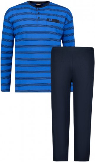 Adamo Alex Serafino Long sleeve Pyjama Royal Blue - Alsónemű & strandruhák - Nagyméretű Alsónemű 2XL-8XL