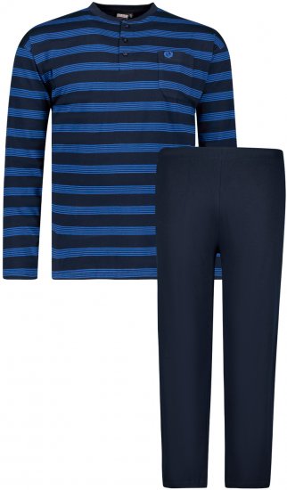 Adamo Alex Serafino Long sleeve Pyjama Navy - Alsónemű & strandruhák - Nagyméretű Alsónemű 2XL-8XL