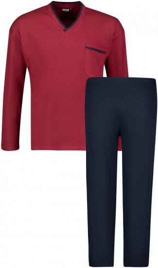 Adamo Beppo Long Sleeve Pyjama Burgundy - Alsónemű & strandruhák - Nagyméretű Alsónemű 2XL-8XL