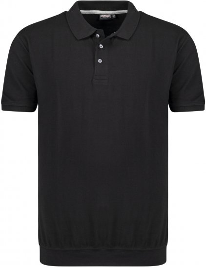 Adamo Kadir Polo Shirt with Cuffed Hem Black - Pólóingek - Galléros Pólók 2XL-8XL - Pólóingek 2XL-8XL