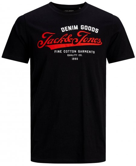 Jack & Jones Elogo T-Shirt Black - Pólók - Nagyméretű pólók - 2XL-14XL