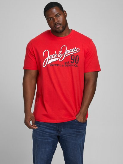 Jack & Jones Elogo T-Shirt True Red - Pólók - Nagyméretű pólók - 2XL-14XL