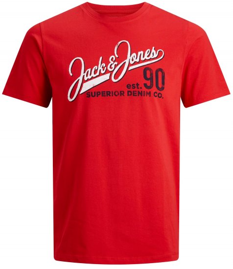 Jack & Jones Elogo T-Shirt True Red - Pólók - Nagyméretű pólók - 2XL-14XL