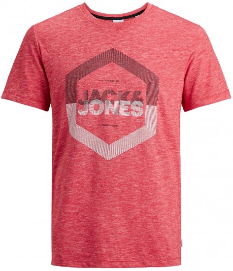 Jack & Jones Elight Crew Neck T-shirt Red - Pólók - Nagyméretű pólók - 2XL-14XL