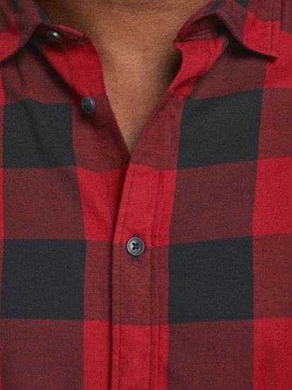 Jack & Jones Gingham Shirt L/S Brick Red - Ingek - Ingek 2XL-10XL