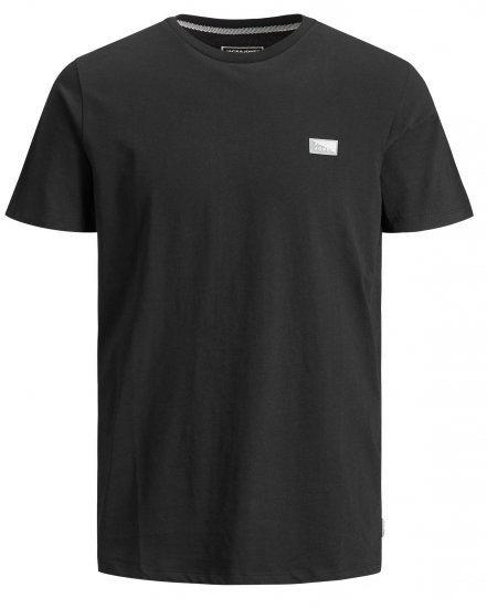 Jack & Jones Schultz Crew Neck T-Shirt Black - Pólók - Nagyméretű pólók - 2XL-14XL