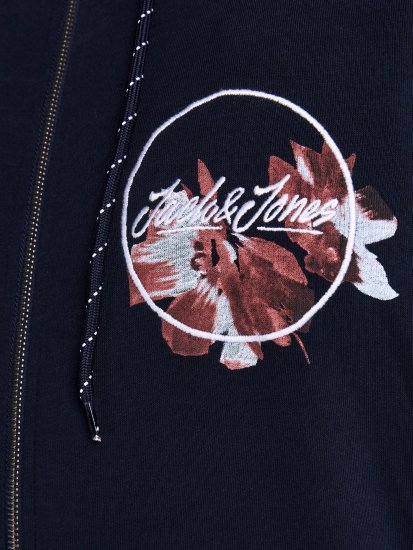 Jack & Jones Califlomax Sweat Hood Navy blazer - Pulóverek & kapucnis pulóverek - Pulóverek & Kapucnis pulóver 2XL-12XL