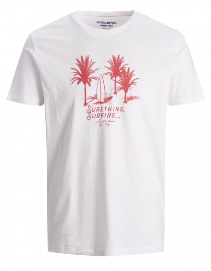 Jack & Jones Streams T-shirt White/Rose - Pólók - Nagyméretű pólók - 2XL-14XL