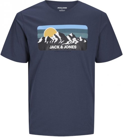 Jack & Jones PEAK T-Shirt Navy Blazer - Pólók - Nagyméretű pólók - 2XL-14XL