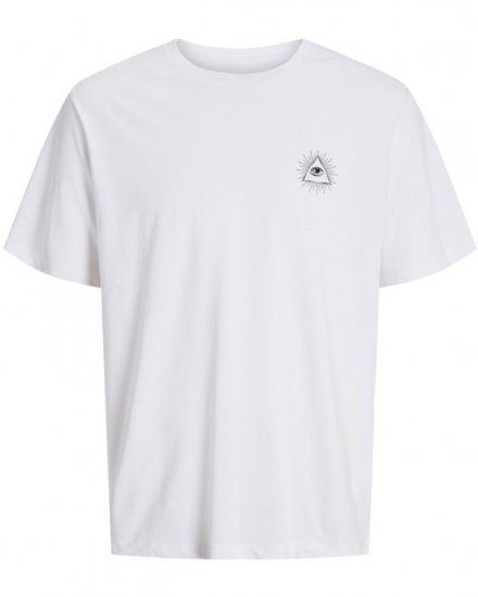 Jack & Jones Jackie Crew Neck T-Shirt White - Pólók - Nagyméretű pólók - 2XL-14XL