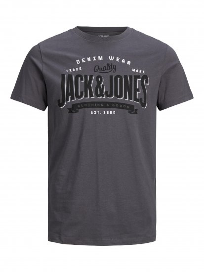 Jack & Jones JJELOGO TEE Gray - Pólók - Nagyméretű pólók - 2XL-14XL