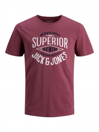 Jack & Jones JJELOGO TEE Hawthorn Rose - Pólók - Nagyméretű pólók - 2XL-14XL