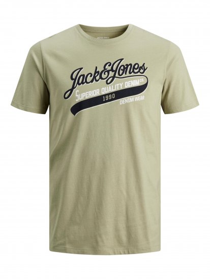 Jack & Jones JJELOGO TEE Light Green - Pólók - Nagyméretű pólók - 2XL-14XL