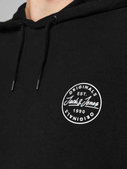 Jack & Jones JJESHARK SWEAT Hoodie Black - Pulóverek & kapucnis pulóverek - Pulóverek & Kapucnis pulóver 2XL-12XL