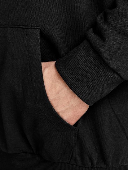 Jack & Jones JJESHARK SWEAT Hoodie Black - Pulóverek & kapucnis pulóverek - Pulóverek & Kapucnis pulóver 2XL-12XL